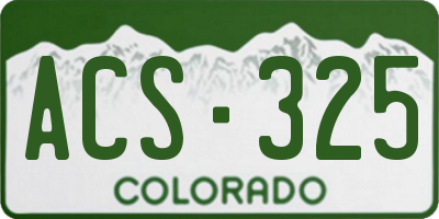 CO license plate ACS325