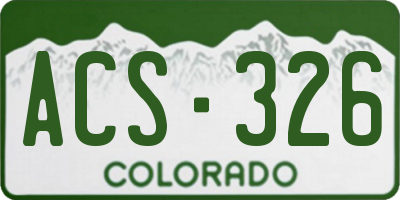 CO license plate ACS326
