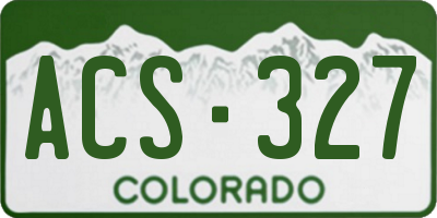 CO license plate ACS327
