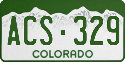 CO license plate ACS329