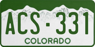 CO license plate ACS331