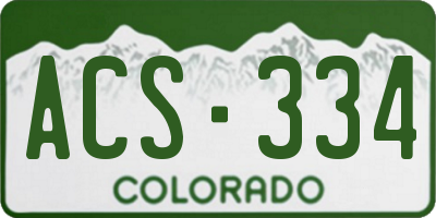 CO license plate ACS334