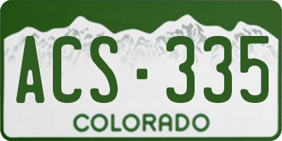 CO license plate ACS335