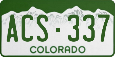 CO license plate ACS337