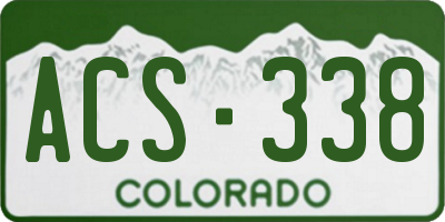 CO license plate ACS338