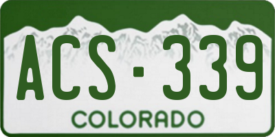 CO license plate ACS339