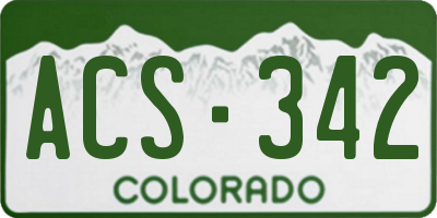 CO license plate ACS342