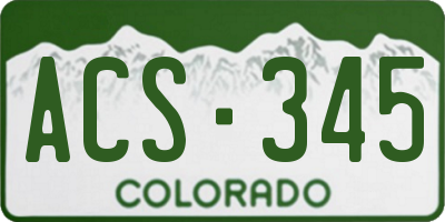 CO license plate ACS345