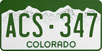 CO license plate ACS347