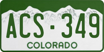 CO license plate ACS349