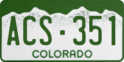 CO license plate ACS351