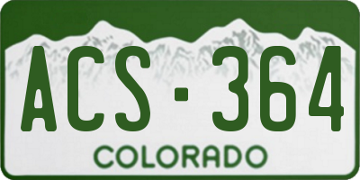 CO license plate ACS364