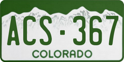 CO license plate ACS367