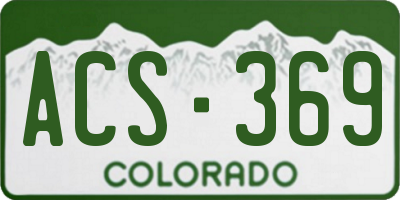 CO license plate ACS369
