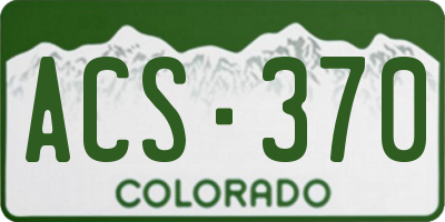 CO license plate ACS370