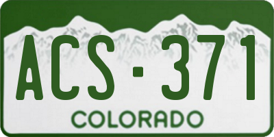 CO license plate ACS371