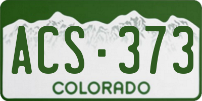 CO license plate ACS373