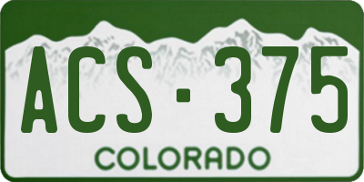 CO license plate ACS375