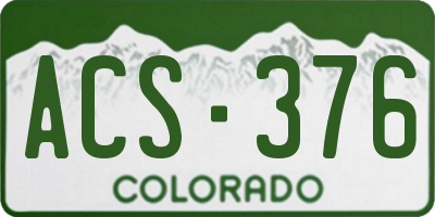 CO license plate ACS376