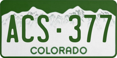 CO license plate ACS377