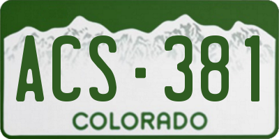 CO license plate ACS381