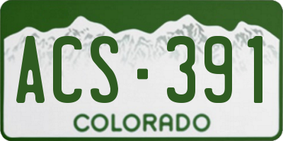 CO license plate ACS391