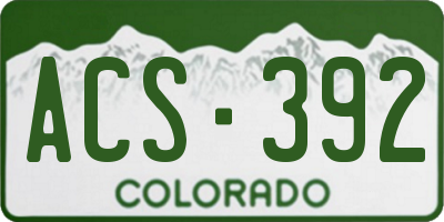 CO license plate ACS392