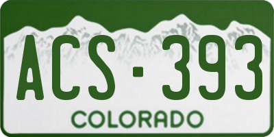 CO license plate ACS393