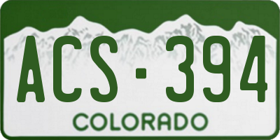 CO license plate ACS394