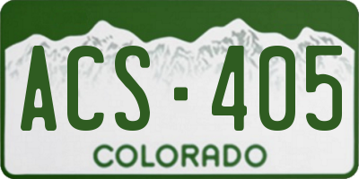 CO license plate ACS405
