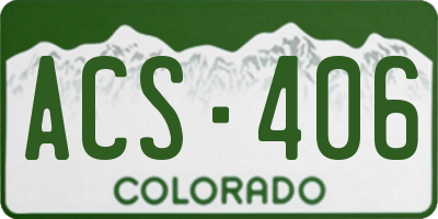 CO license plate ACS406