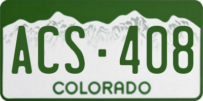 CO license plate ACS408