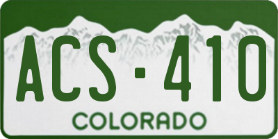 CO license plate ACS410