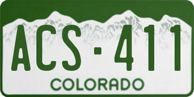 CO license plate ACS411