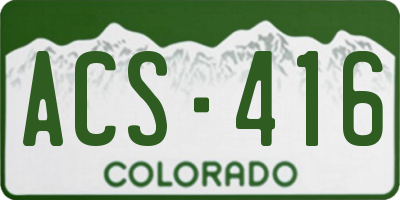 CO license plate ACS416