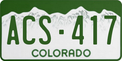 CO license plate ACS417