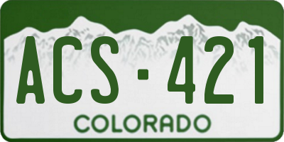 CO license plate ACS421