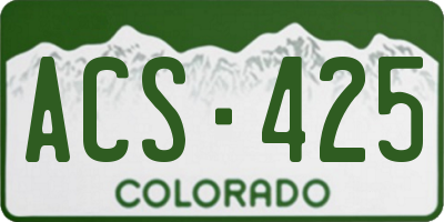 CO license plate ACS425