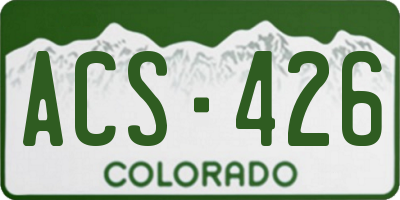 CO license plate ACS426