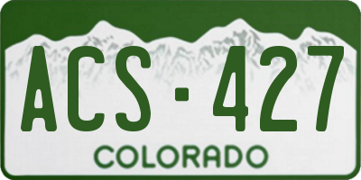 CO license plate ACS427