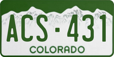 CO license plate ACS431