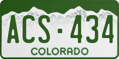 CO license plate ACS434