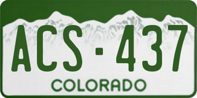CO license plate ACS437