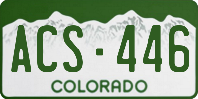 CO license plate ACS446