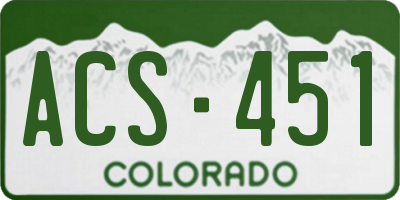 CO license plate ACS451