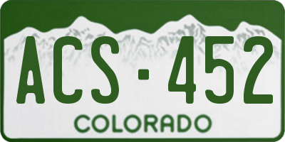 CO license plate ACS452