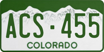CO license plate ACS455