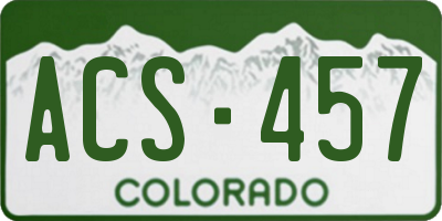 CO license plate ACS457