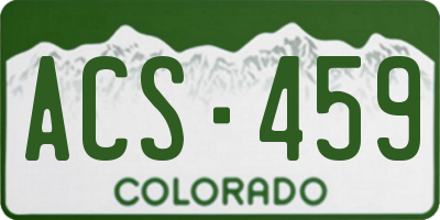 CO license plate ACS459
