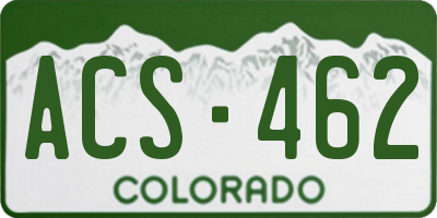 CO license plate ACS462